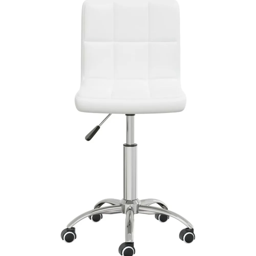 vidaXL Silla de oficina giratoria de cuero sintético Blanco Sale