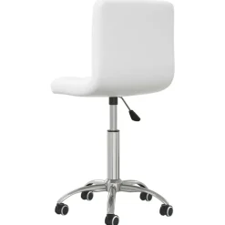 vidaXL Silla de oficina giratoria de cuero sintético Blanco Sale