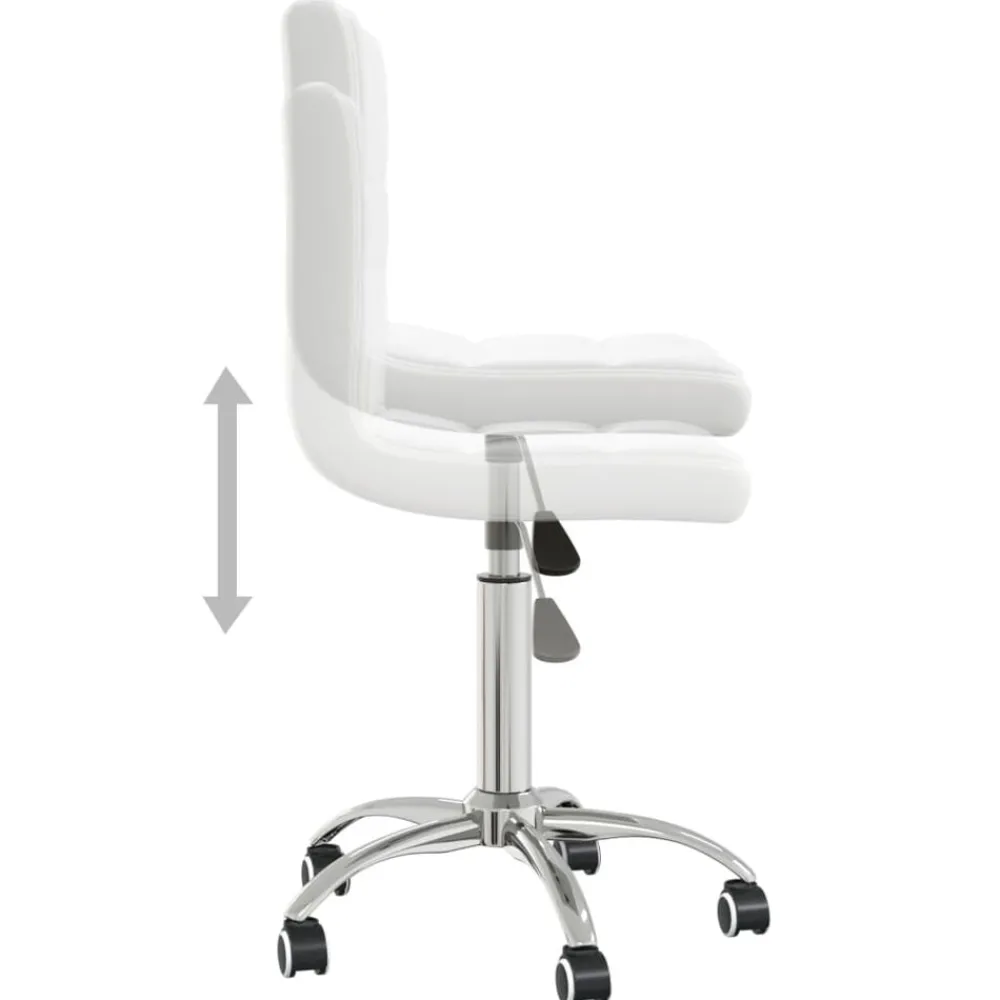 vidaXL Silla de oficina giratoria de cuero sintético Blanco Sale