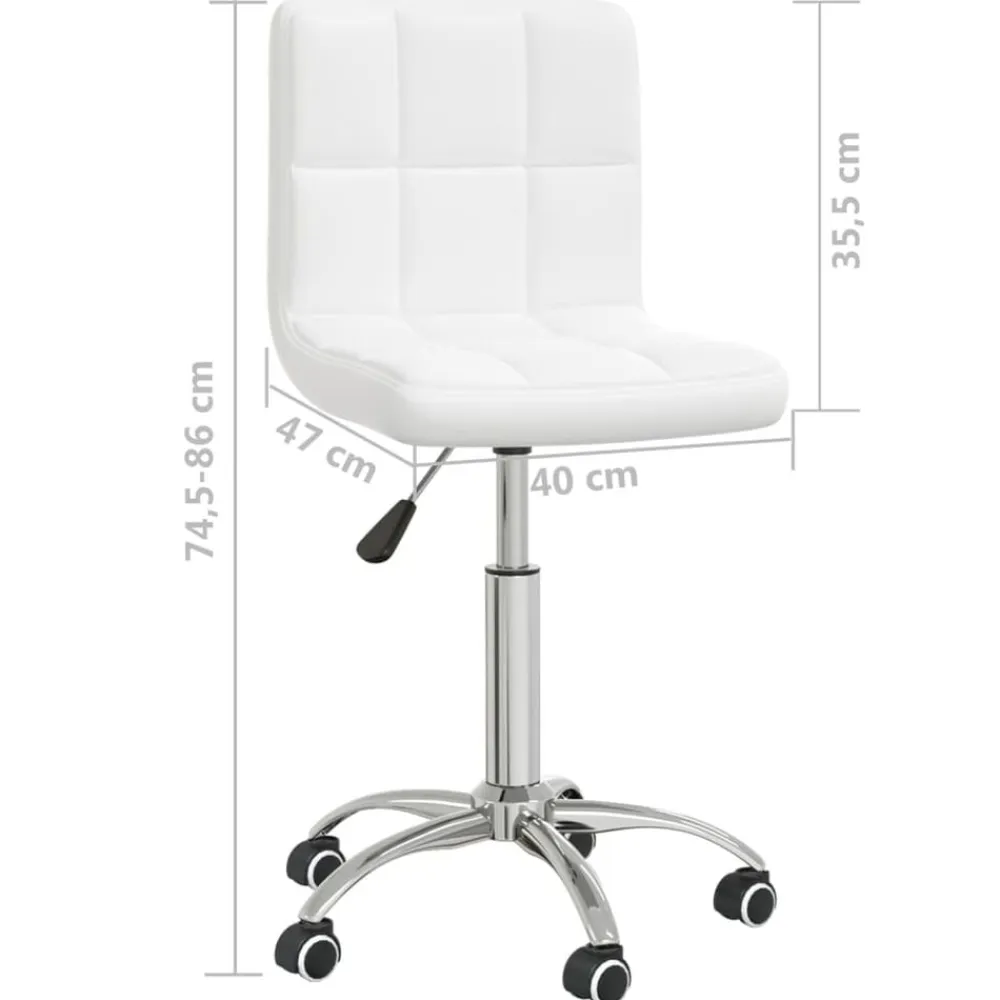 vidaXL Silla de oficina giratoria de cuero sintético Blanco Sale