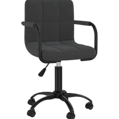 vidaXL Silla de oficina giratoria de terciopelo Negro Discount