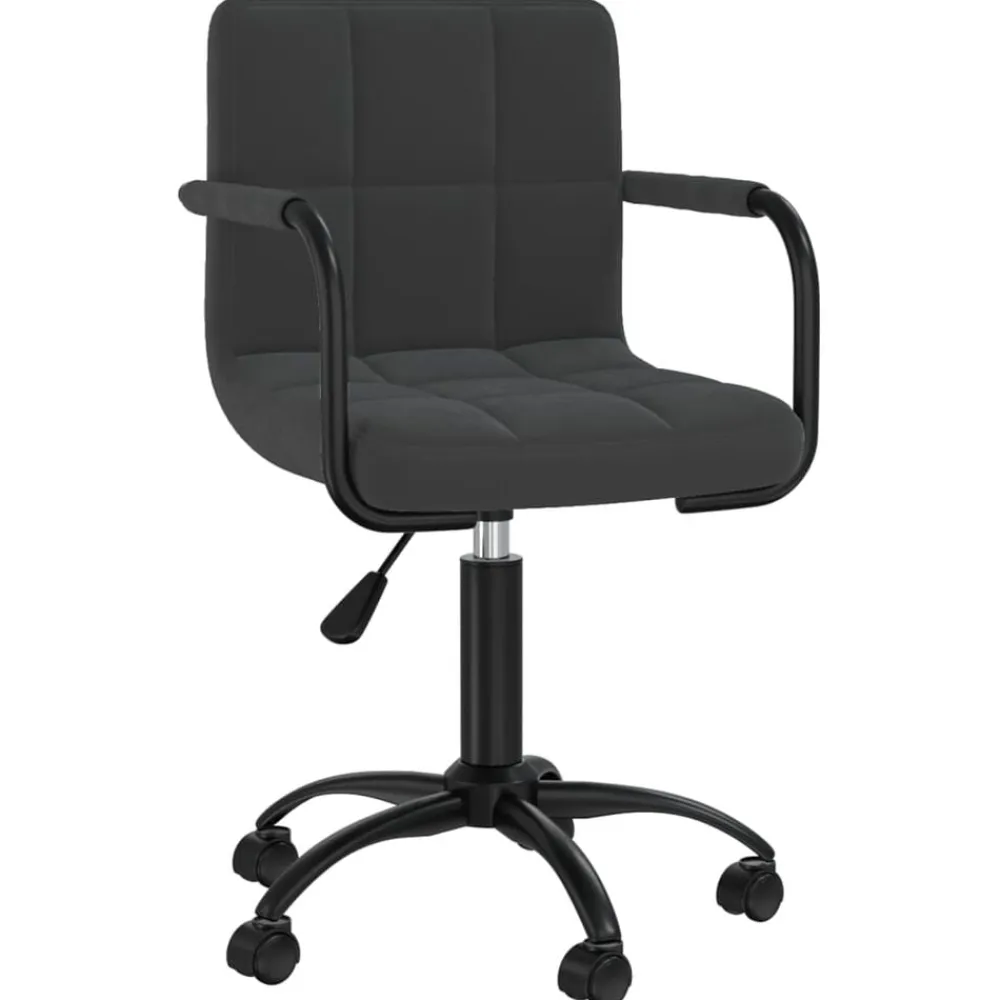 vidaXL Silla de oficina giratoria de terciopelo Negro Discount
