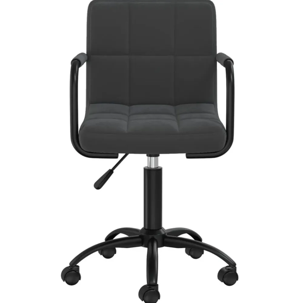 vidaXL Silla de oficina giratoria de terciopelo Negro Discount