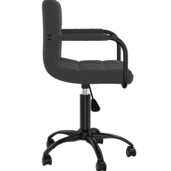 vidaXL Silla de oficina giratoria de terciopelo Negro Discount