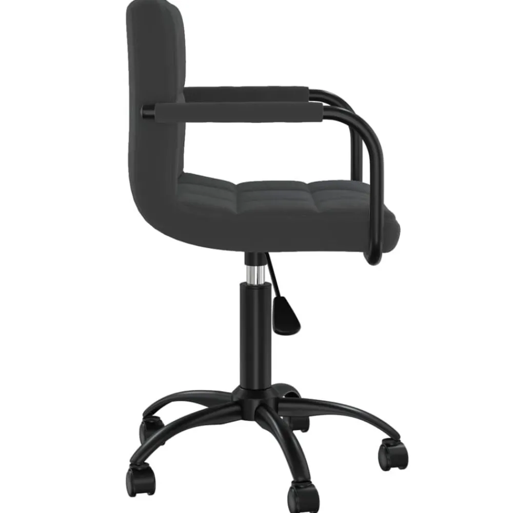 vidaXL Silla de oficina giratoria de terciopelo Negro Discount