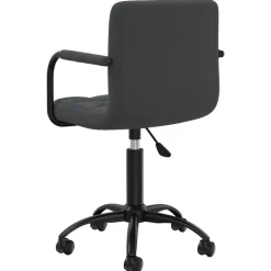 vidaXL Silla de oficina giratoria de terciopelo Negro Discount