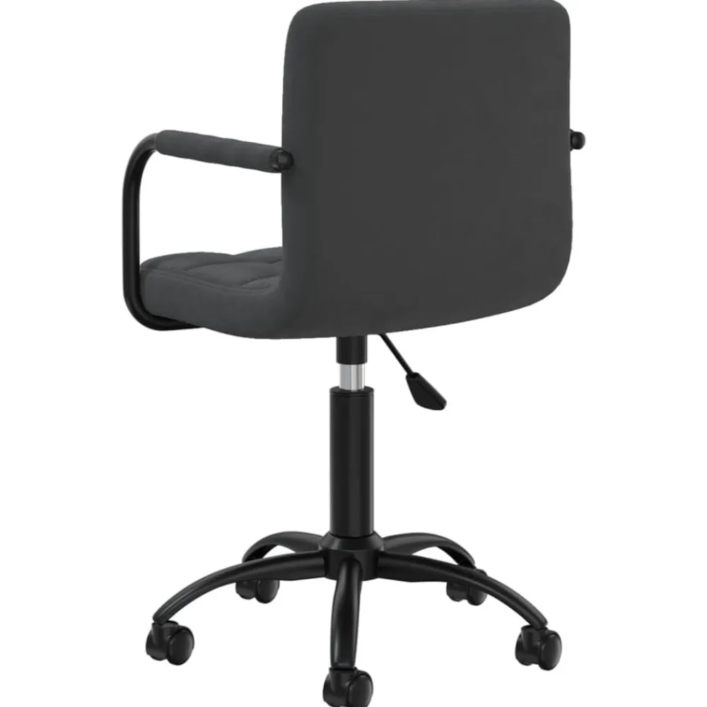 vidaXL Silla de oficina giratoria de terciopelo Negro Discount