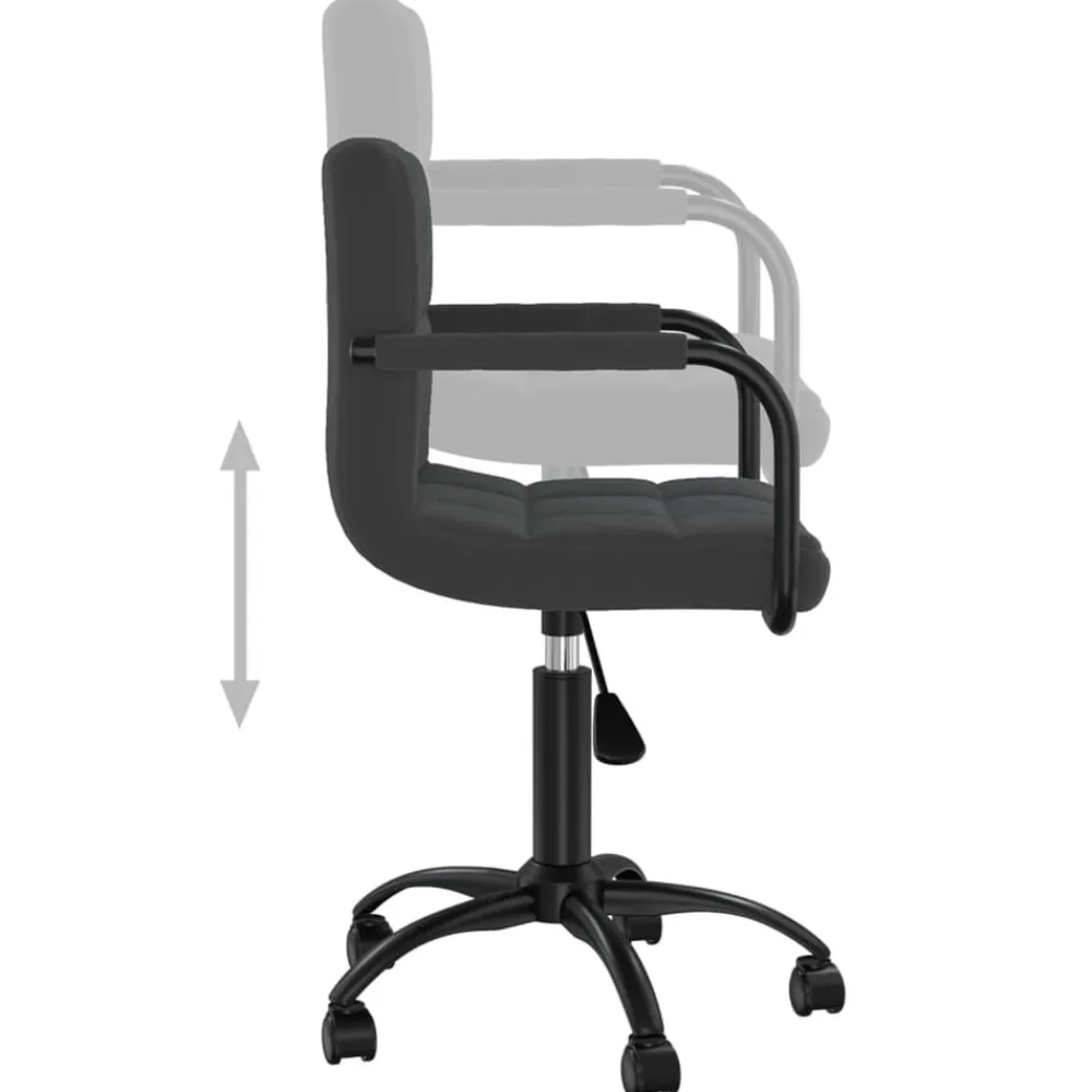 vidaXL Silla de oficina giratoria de terciopelo Negro Discount