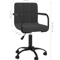 vidaXL Silla de oficina giratoria de terciopelo Negro Discount