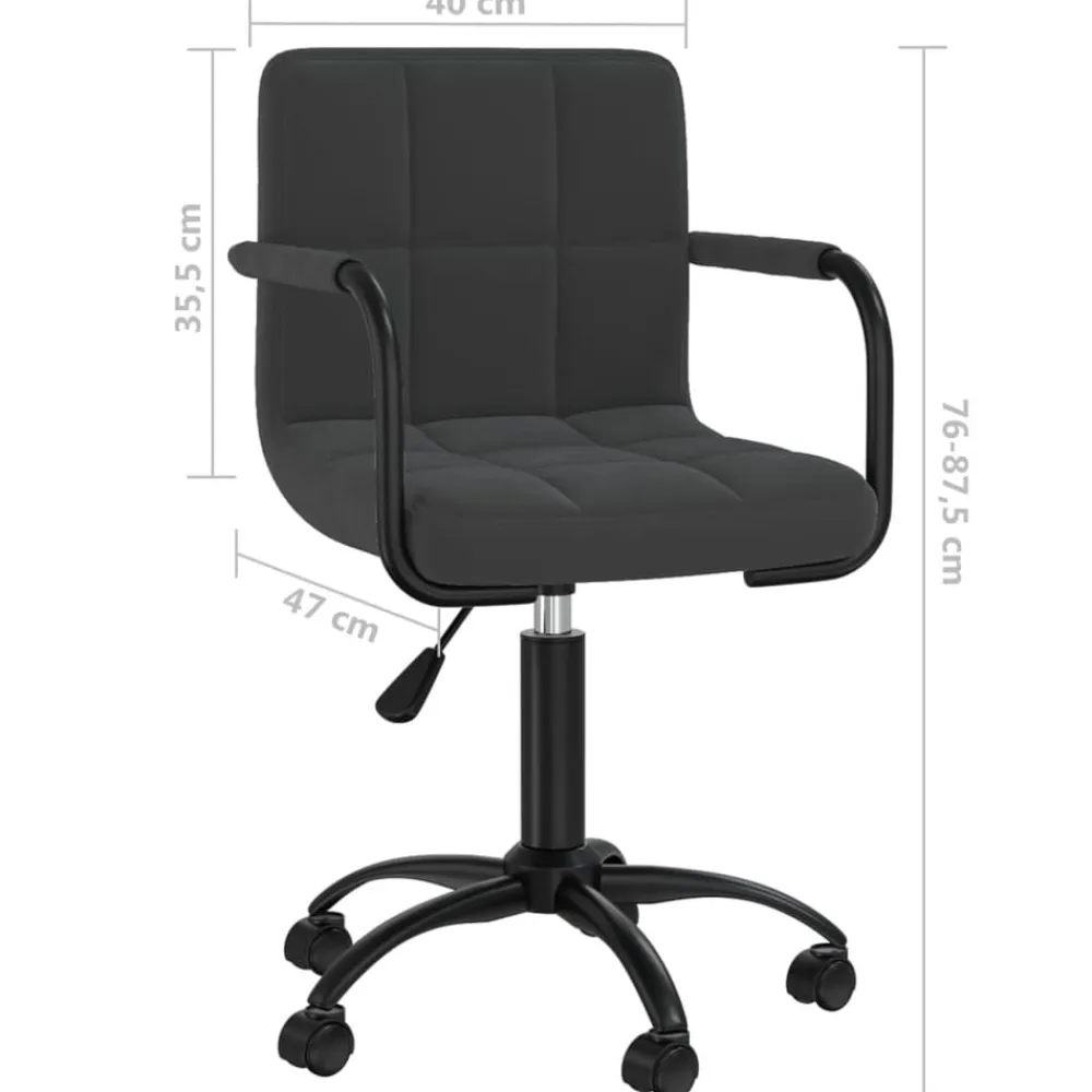 vidaXL Silla de oficina giratoria de terciopelo Negro Discount