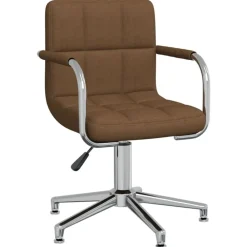 vidaXL Mobiliario De Oficina-Silla de oficina giratoria de tela marrón