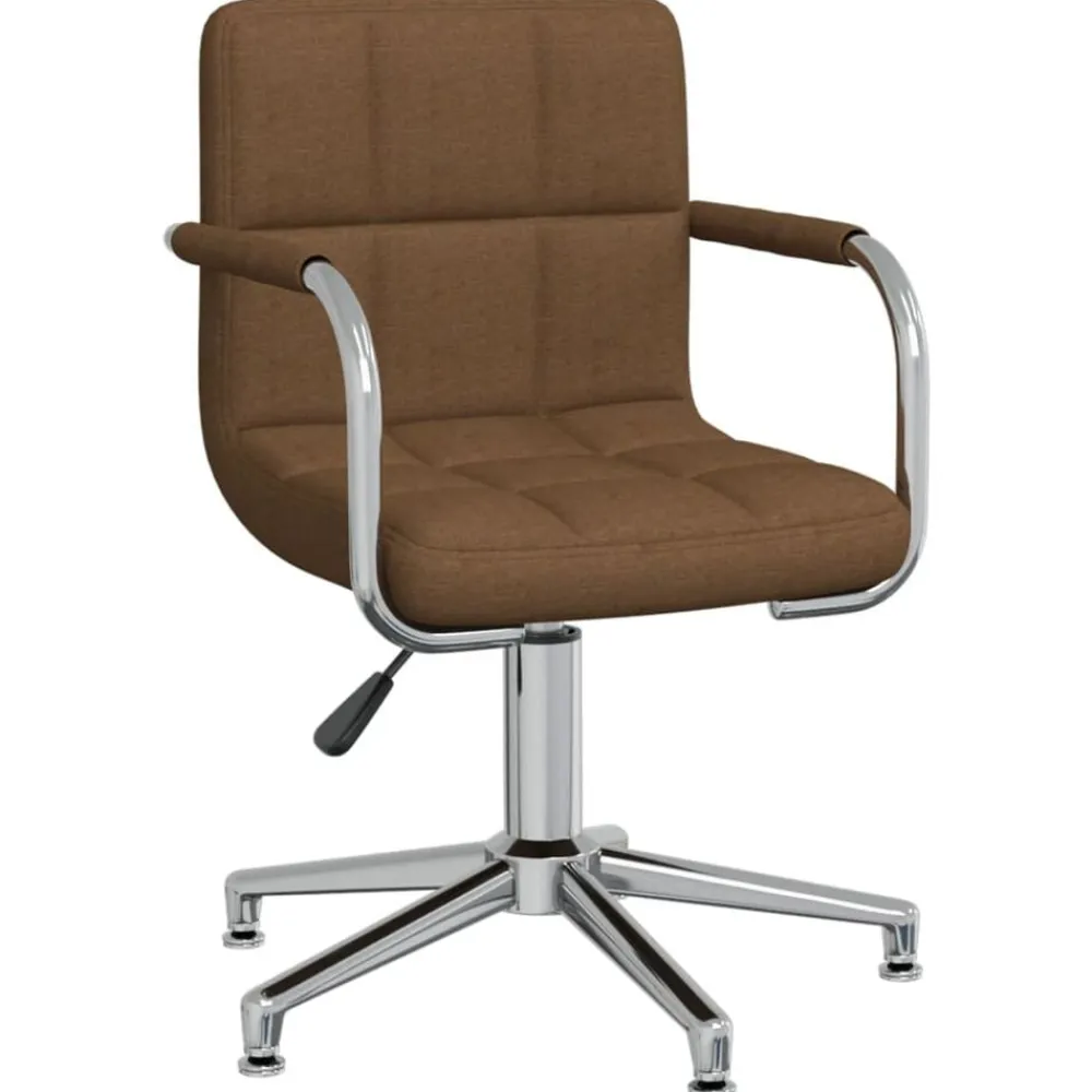 vidaXL Mobiliario De Oficina-Silla de oficina giratoria de tela marrón