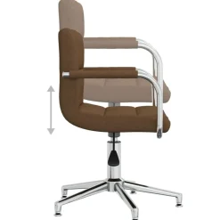 vidaXL Mobiliario De Oficina-Silla de oficina giratoria de tela marrón