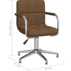 vidaXL Mobiliario De Oficina-Silla de oficina giratoria de tela marrón