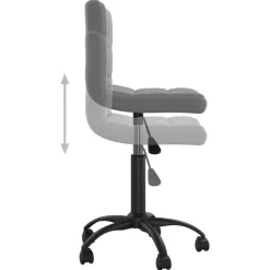 vidaXL Silla de oficina giratoria de terciopelo Gris oscuro New