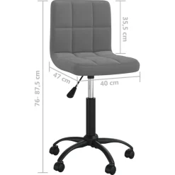 vidaXL Silla de oficina giratoria de terciopelo Gris oscuro New