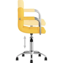 vidaXL Mobiliario De Oficina-Silla de oficina giratoria de tela amarilla mostaza