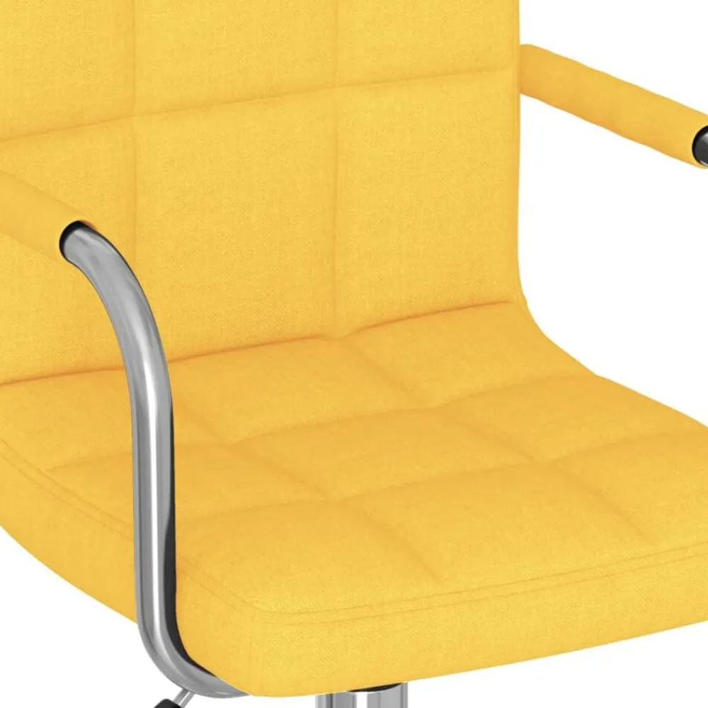 vidaXL Mobiliario De Oficina-Silla de oficina giratoria de tela amarilla mostaza