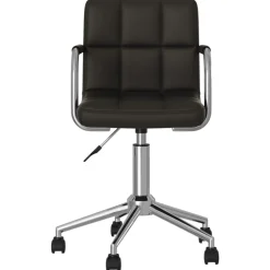 vidaXL Silla de oficina giratoria de cuero sintético Negro Clearance