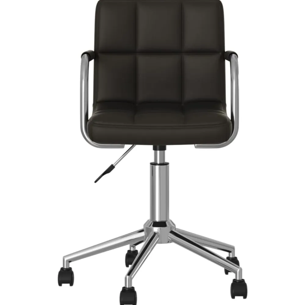 vidaXL Silla de oficina giratoria de cuero sintético Negro Clearance