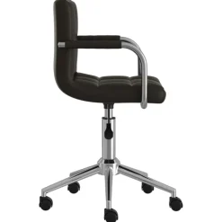 vidaXL Silla de oficina giratoria de cuero sintético Negro Clearance