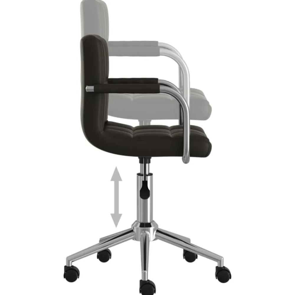 vidaXL Silla de oficina giratoria de cuero sintético Negro Clearance