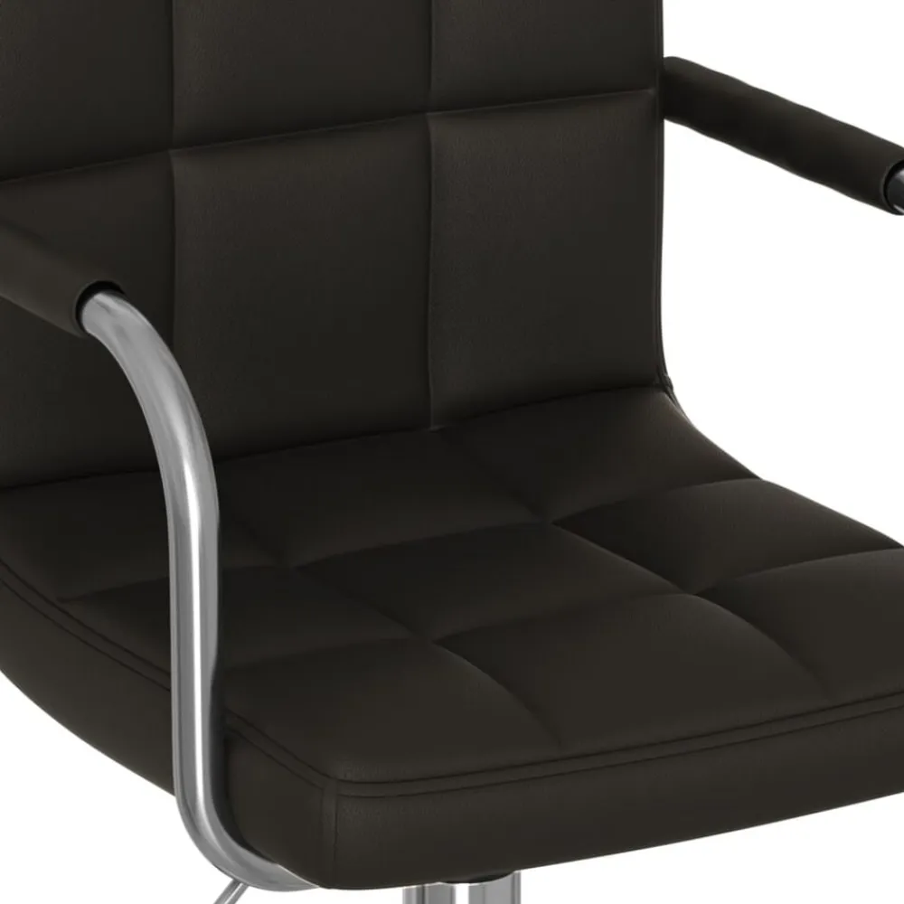 vidaXL Silla de oficina giratoria de cuero sintético Negro Clearance