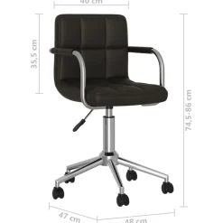 vidaXL Silla de oficina giratoria de cuero sintético Negro Clearance