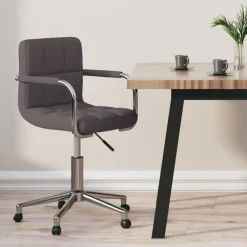 vidaXL Silla de oficina giratoria tela gris Taupé Discount