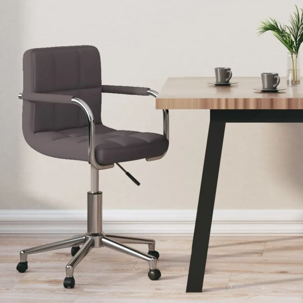 vidaXL Silla de oficina giratoria tela gris Taupé Discount
