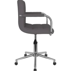 vidaXL Silla de oficina giratoria tela gris Taupé Discount