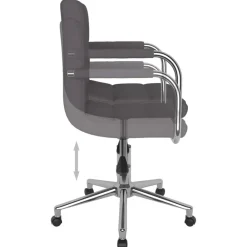 vidaXL Silla de oficina giratoria tela gris Taupé Discount