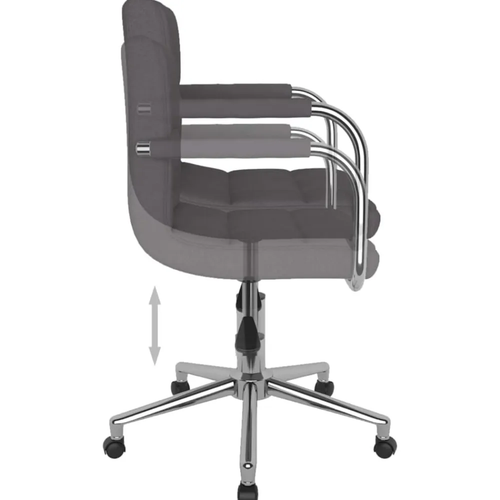 vidaXL Silla de oficina giratoria tela gris Taupé Discount
