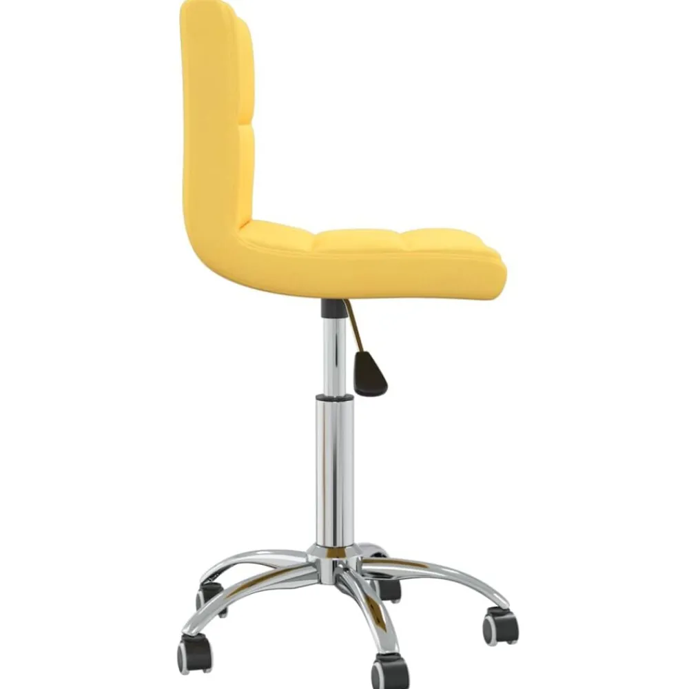 vidaXL Silla de oficina giratoria de tela amarilla mostaza Amarillo mostaza Best