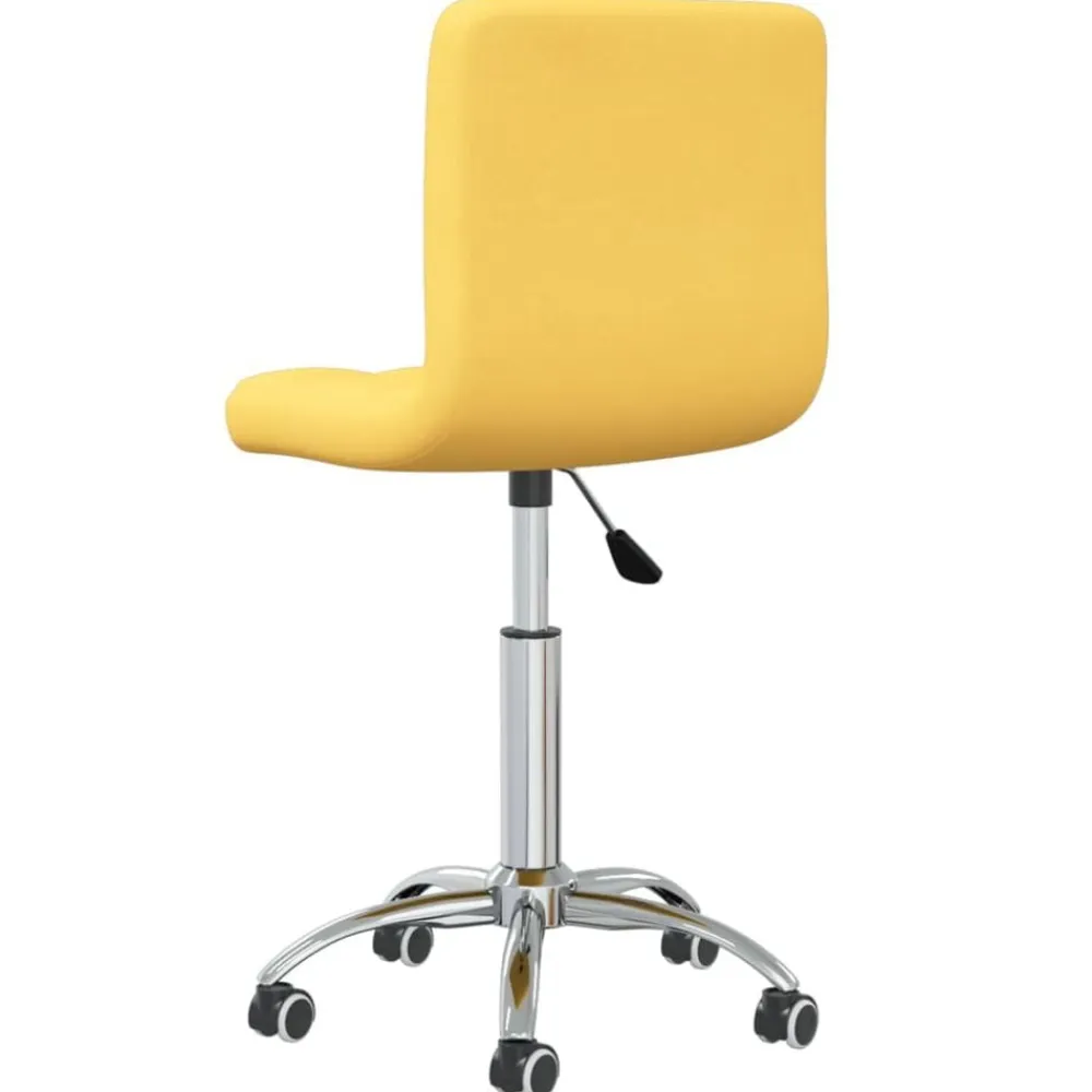 vidaXL Silla de oficina giratoria de tela amarilla mostaza Amarillo mostaza Best