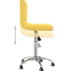 vidaXL Silla de oficina giratoria de tela amarilla mostaza Amarillo mostaza Best