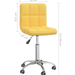 vidaXL Silla de oficina giratoria de tela amarilla mostaza Amarillo mostaza Best