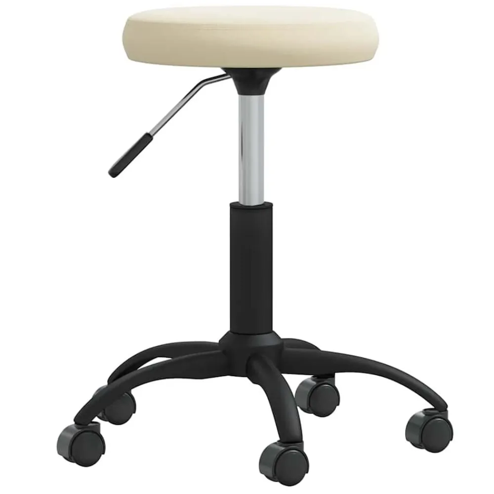 vidaXL Silla de oficina giratoria de terciopelo Crema New