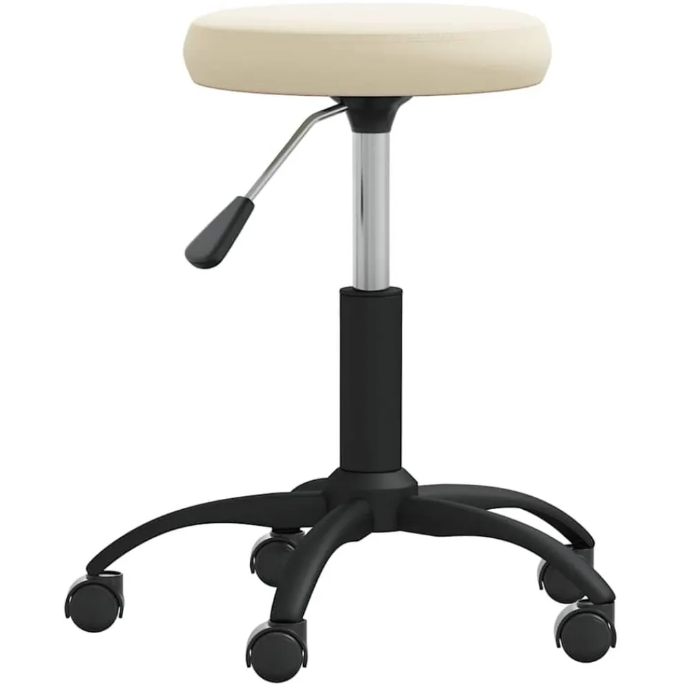 vidaXL Silla de oficina giratoria de terciopelo Crema New