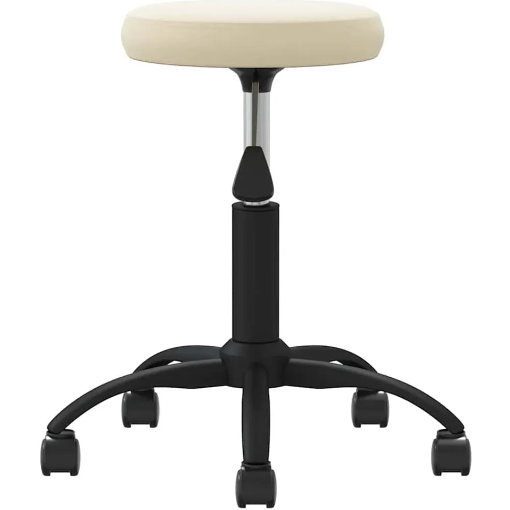 vidaXL Silla de oficina giratoria de terciopelo Crema New