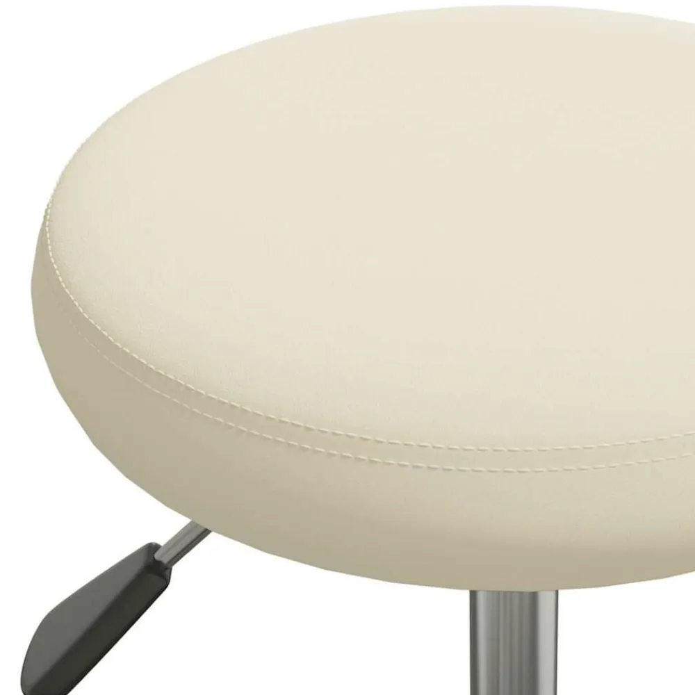 vidaXL Silla de oficina giratoria de terciopelo Crema New