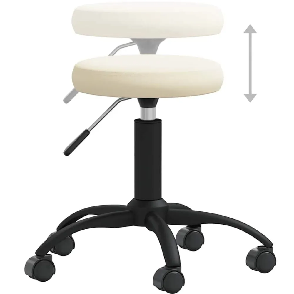 vidaXL Silla de oficina giratoria de terciopelo Crema New