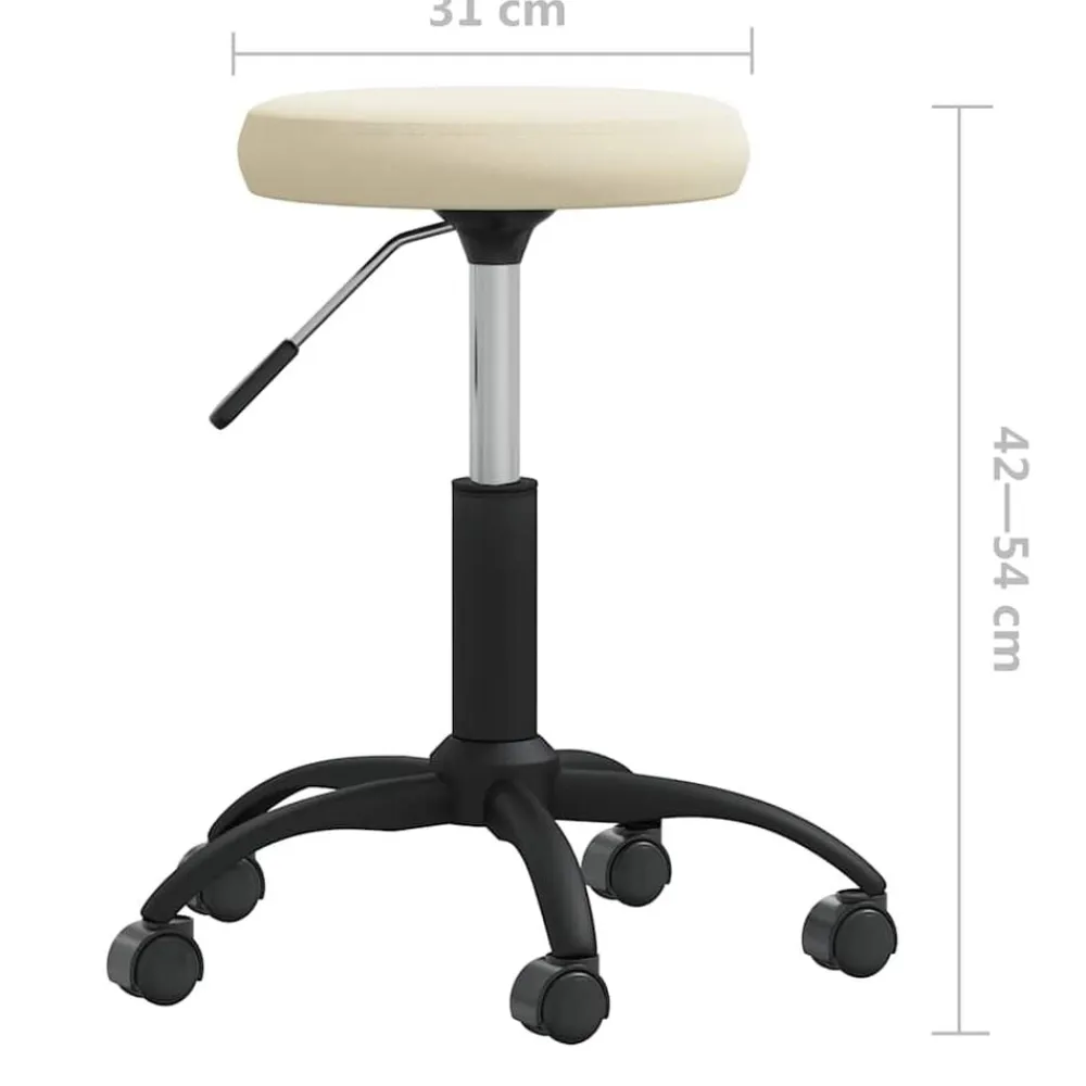 vidaXL Silla de oficina giratoria de terciopelo Crema New