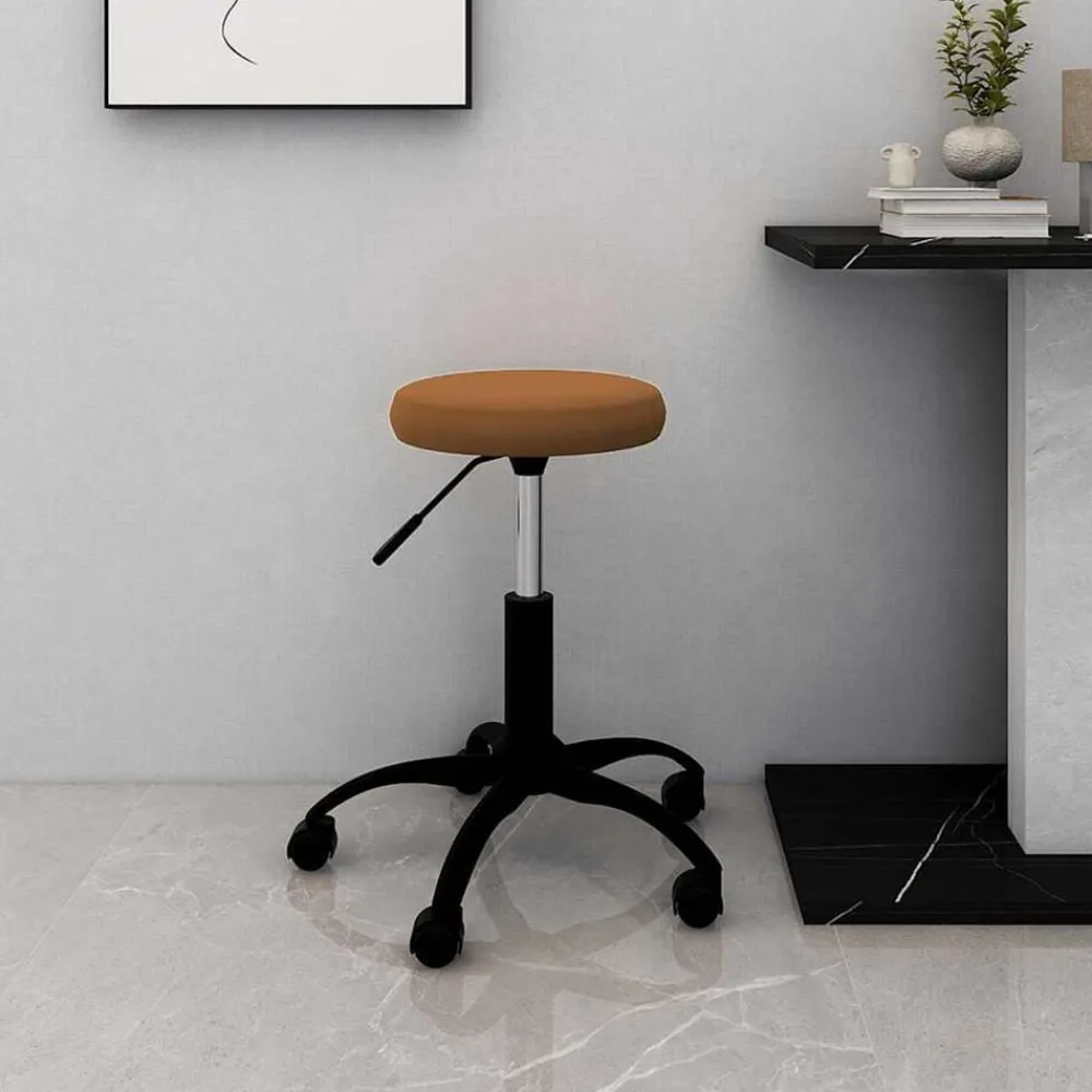 vidaXL Mobiliario De Oficina-Silla de oficina giratoria de terciopelo marrón