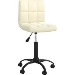 vidaXL Silla de oficina giratoria de terciopelo Crema Sale