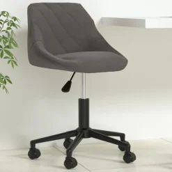 vidaXL Silla de oficina giratoria de terciopelo Gris oscuro Sale
