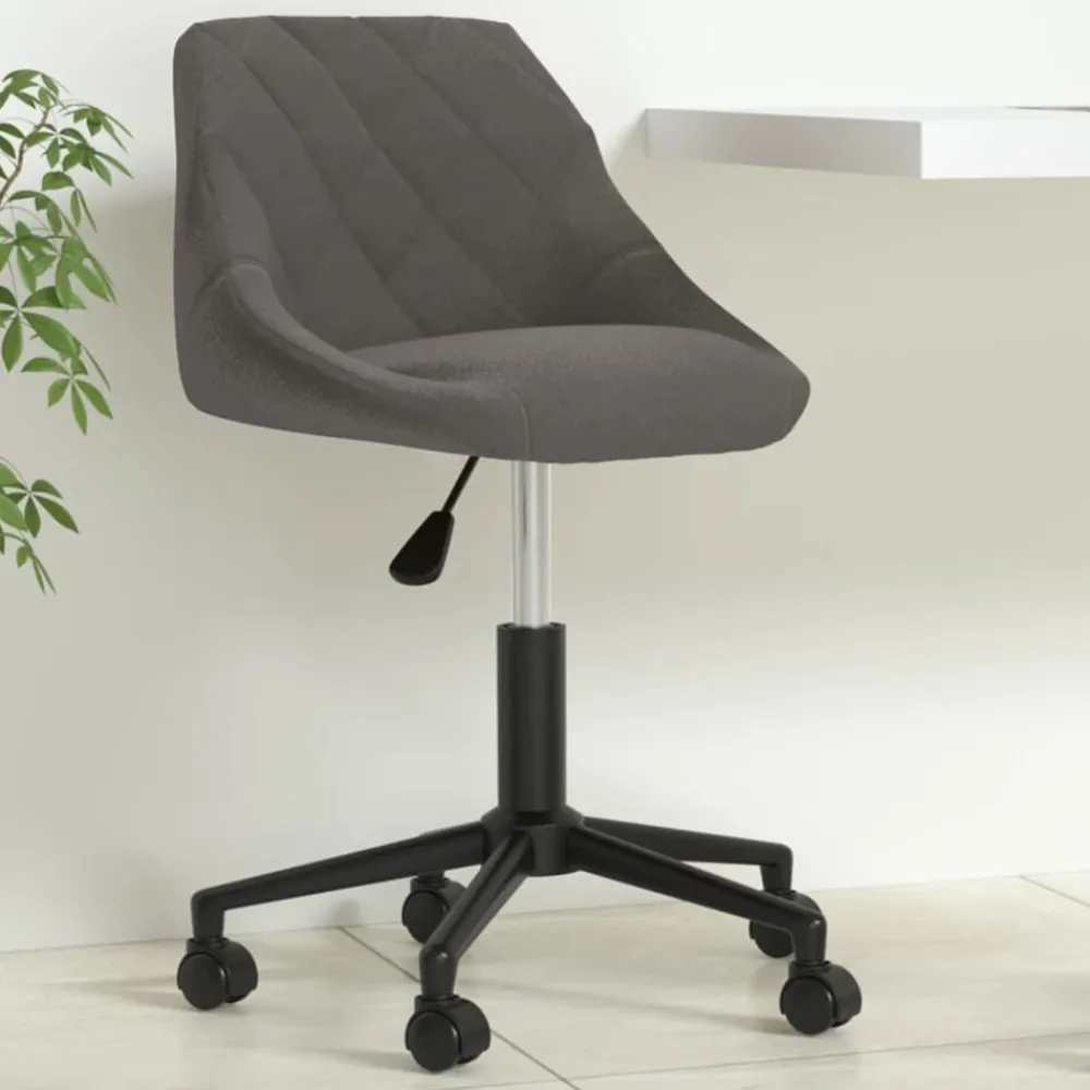 vidaXL Silla de oficina giratoria de terciopelo Gris oscuro Sale