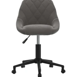 vidaXL Silla de oficina giratoria de terciopelo Gris oscuro Sale