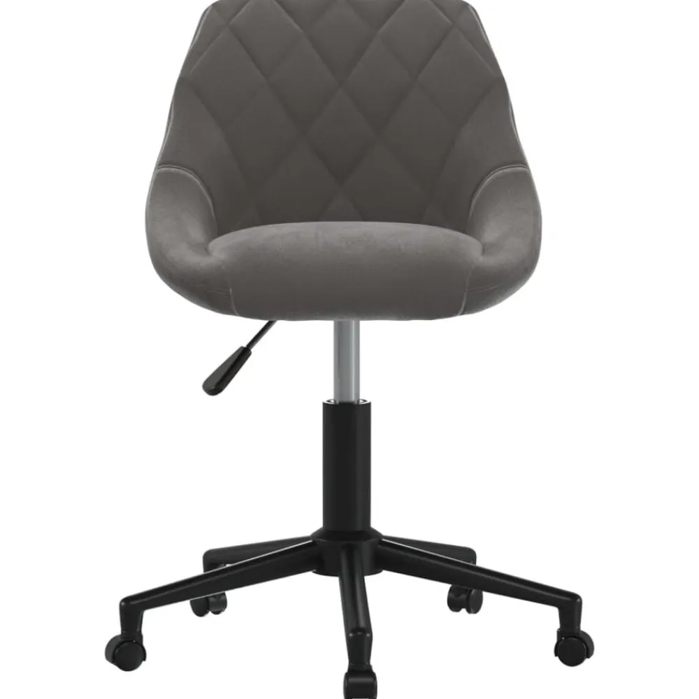 vidaXL Silla de oficina giratoria de terciopelo Gris oscuro Sale