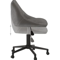 vidaXL Silla de oficina giratoria de terciopelo Gris oscuro Sale